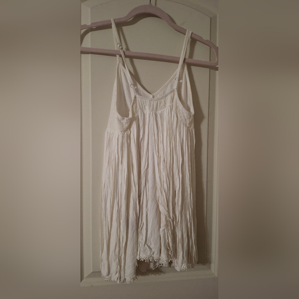 Pol tank top embroidered ripped stripes size medium bohemian casual gypsy - Picture 2 of 7